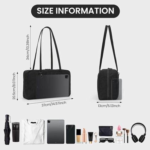 Slouchy Tote Bags Nylon Bowler Bag for Women Hobo Bags Large Shoulder Bag for Travel Work College in Kuwait