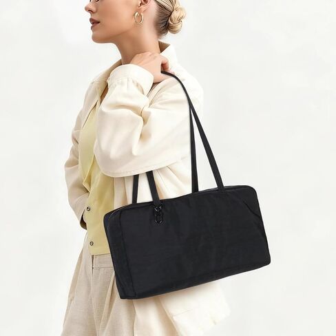 Slouchy Tote Bags Nylon Bowler Bag for Women Hobo Bags Large Shoulder Bag for Travel Work College in Kuwait