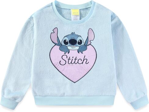 Disney Lilo & Stitch Girls Crewneck Wubby Fleece Pullover Sweatshirt for Big Kids in Kuwait