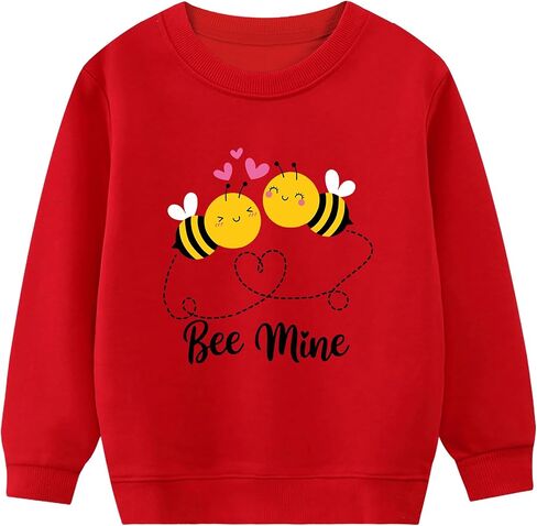 Kids Valentines Shirts for Girls Heart Sweatshirt Lovebug Graphic T-Shirts Toddler Valentine Outfit Be Mine Tee 2-10T in Saudi Arabia