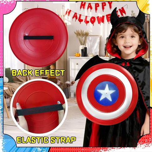 11.8 inch Captain Shield Costume,Hero Prop Cosplay Shields Toy for Halloween Party Decor,Birthday Gift,Red in Saudi Arabia