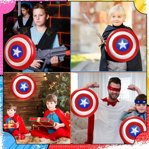 11.8 inch Captain Shield Costume,Hero Prop Cosplay Shields Toy for Halloween Party Decor,Birthday Gift,Red in Saudi Arabia