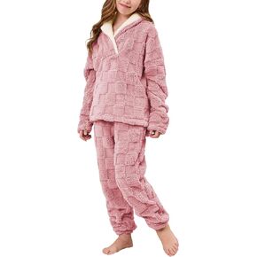 AMEBELLE الفتيات 2 قطعة وتتسابق السراويل مجموعة غامض الخامس الرقبة البلوز البلوز مرونة الخصر الصوف السراويل مجموعة ملابس جرزاية in Kuwait