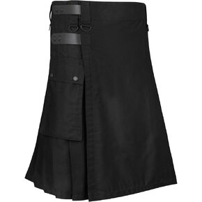 Men's Black Kilt Utility Scottish Cotton Kilts in Saudi Arabia