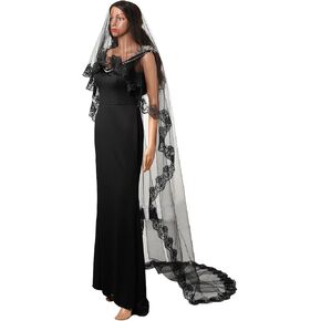 Acenail Veils for Brides Cathedral Wedding Veil White Bridal Veils Long Veils for Bride Wedding Floor Length Veil with Lace 1 Tier Veil Floral 118 inch Embroidered Wedding Veils and Headpieces in Kuwait