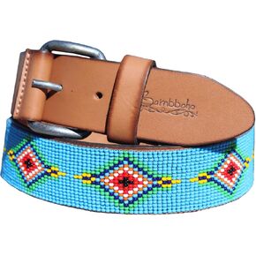 Sambboho - Handmade & Luxury Blue Vogue Men's Leather Hand stitched Belt - Versatile & Durable Belts for any Occasion in Saudi Arabia