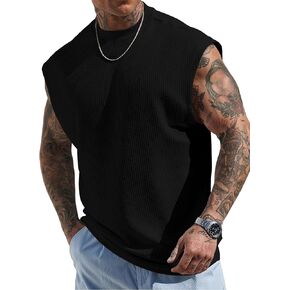 JMIERR Mens Tank Tops Textured Sleeveless Streetwear T Shirts Workout Muscle Gym Shirt in Saudi Arabia