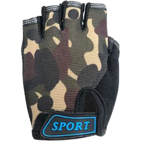 Boys Camo Tactical Fingerless Gloves, Sport Bike Gloves for 5-8 Year Kids Monkey Bars Climbing Cycling Fishing in Saudi Arabia