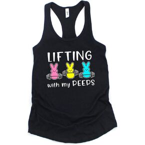 Lifting with My Peeps Easter Workout Tank Top for Women in Kuwait