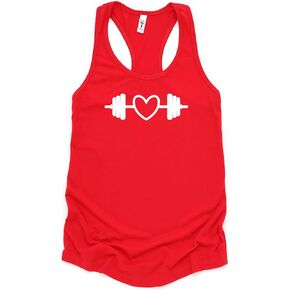 Cute Valentines Day Barbell Workout Tank Top for Women, Valentine Workout Tank Top in Kuwait