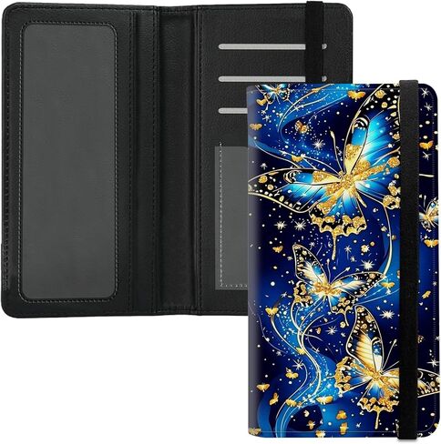 Leather Checkbook Cover for Men & Women - RFID Blocking Checkbook Holder Wallet with Pen Slot,Clear Divider - Slim Durable Design for Checks & Duplicate Stubs,Skull Cherry Blossoms in Saudi Arabia