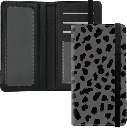 Leather Checkbook Cover for Men & Women - RFID Blocking Checkbook Holder Wallet with Pen Slot,Clear Divider - Slim Durable Design for Checks & Duplicate Stubs,Skull Cherry Blossoms in Saudi Arabia
