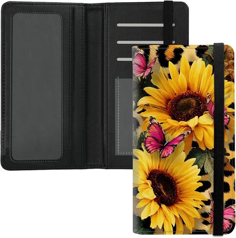 Leather Checkbook Cover for Men & Women - RFID Blocking Checkbook Holder Wallet with Pen Slot,Clear Divider - Slim Durable Design for Checks & Duplicate Stubs,Skull Cherry Blossoms in Saudi Arabia
