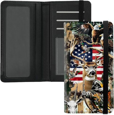 Leather Checkbook Cover for Men & Women - RFID Blocking Checkbook Holder Wallet with Pen Slot,Clear Divider - Slim Durable Design for Checks & Duplicate Stubs,Skull Cherry Blossoms in Saudi Arabia