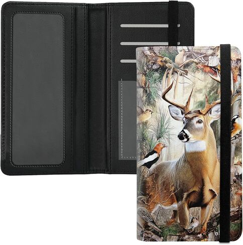 Leather Checkbook Cover for Men & Women - RFID Blocking Checkbook Holder Wallet with Pen Slot,Clear Divider - Slim Durable Design for Checks & Duplicate Stubs,Skull Cherry Blossoms in Saudi Arabia
