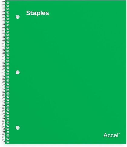 Staples 919362 Accel Durable Poly Cover 1 Sub Notebook College Ruled 8.5-Inch x11-Inch Teal in Kuwait