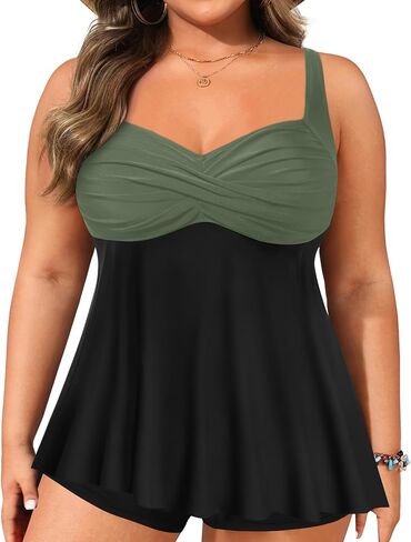 Aqua Eve Plus Tankini Tops for Women Only Swimwear Top Bathing Suits Flowy Swimsuit Top in Saudi Arabia