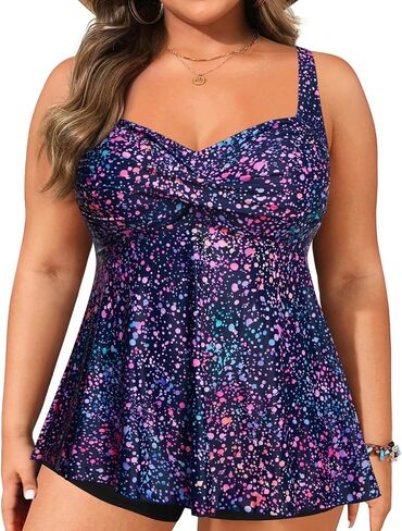 Aqua Eve Plus Tankini Tops for Women Only Swimwear Top Bathing Suits Flowy Swimsuit Top in Saudi Arabia