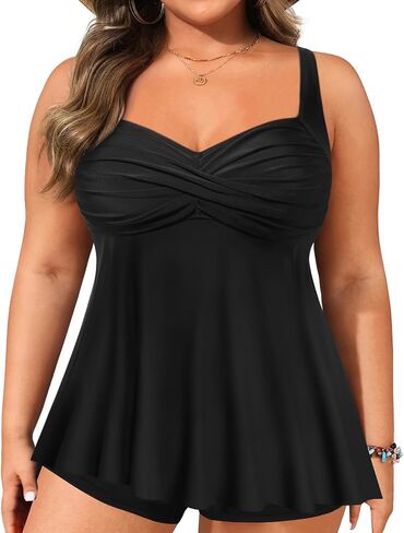 Aqua Eve Plus Tankini Tops for Women Only Swimwear Top Bathing Suits Flowy Swimsuit Top in Saudi Arabia