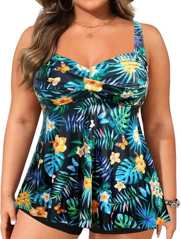 Aqua Eve Plus Tankini Tops for Women Only Swimwear Top Bathing Suits Flowy Swimsuit Top in Saudi Arabia