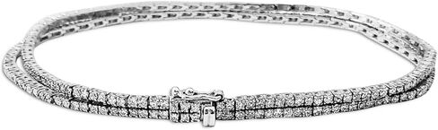 10K Gold 1.0 Cttw Round Brilliant Cut Diamond Rectangular Link Tennis Bracelet (H-I Color, SI2-I1 Clarity) - 7" - Choice of Metal Colors in Saudi Arabia