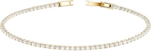 14K Gold Plated2 mm Cubic Zirconia Tennis Bracelet,Gold Bracelets for Women Size 6.5-7.5 Inch for Women, Round Cut Cubic Zirconia, Classic Elegant Design, Secure Clasp, Gift Ready in Saudi Arabia