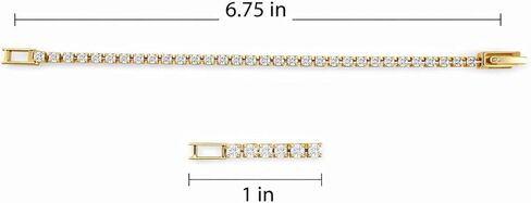 14K Gold Plated2 mm Cubic Zirconia Tennis Bracelet,Gold Bracelets for Women Size 6.5-7.5 Inch for Women, Round Cut Cubic Zirconia, Classic Elegant Design, Secure Clasp, Gift Ready in Saudi Arabia