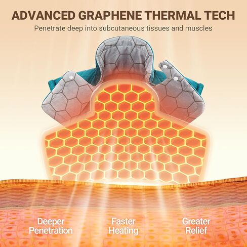 وسادة تسخين مملوءة بالجرافين للرقبة والكتفين والظهر، وسادات حرارية مرجحة لتخفيف الآلام بشكل أعمق، غلاف ساخن مع 6 إعدادات للحرارة و4 إيقاف تلقائي، هدايا عيد الميلاد للنساء والرجال والأم والأب والجدة in Kuwait
