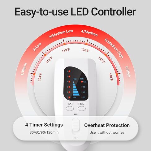 وسادة تسخين مملوءة بالجرافين للرقبة والكتفين والظهر، وسادات حرارية مرجحة لتخفيف الآلام بشكل أعمق، غلاف ساخن مع 6 إعدادات للحرارة و4 إيقاف تلقائي، هدايا عيد الميلاد للنساء والرجال والأم والأب والجدة in Kuwait