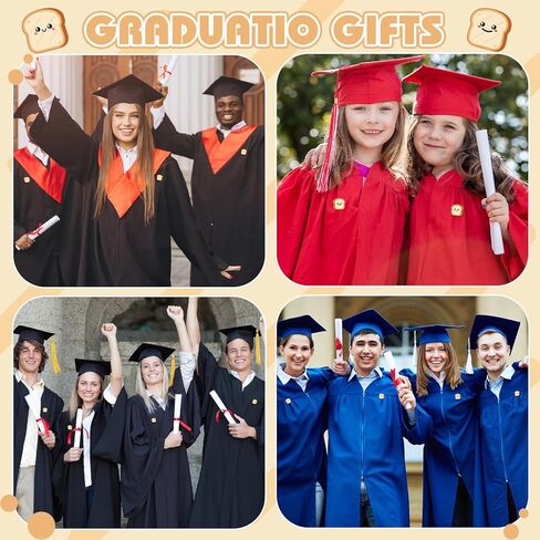 24 Pcs Inspirational Lapel Pins Gifts Toast Bread Graduation Gifts Bulk Pins with Thank You Cards with Cards Party Favor for High School College Teacher Student Clothes Bags Decor in Saudi Arabia