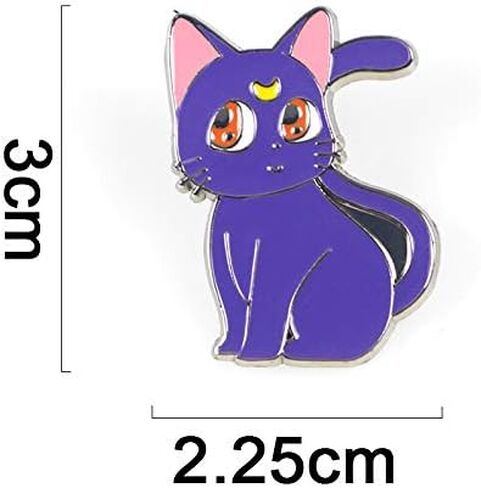 Anime Source Sailor Moon Luna Black Purple Cat Usage Tsukino Lapel Pin Jewelry Girls Cosplay Guardian Brooch in Saudi Arabia