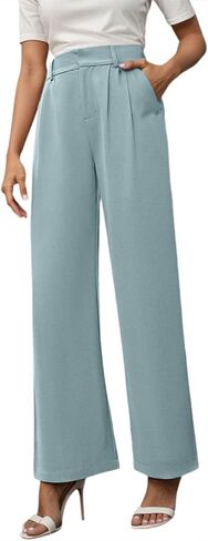 Aniywn Trouser Style Yoga Pants for Women Wide Leg Pants High Waisted Business Casual Work Trousers Dressy Pants with Pockets in Saudi Arabia