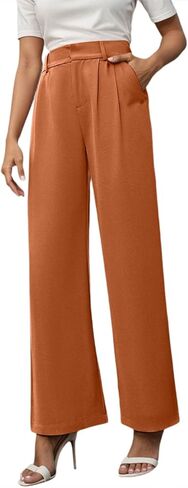 Aniywn Trouser Style Yoga Pants for Women Wide Leg Pants High Waisted Business Casual Work Trousers Dressy Pants with Pockets in Saudi Arabia