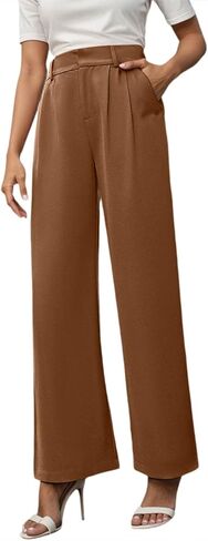 Aniywn Trouser Style Yoga Pants for Women Wide Leg Pants High Waisted Business Casual Work Trousers Dressy Pants with Pockets in Saudi Arabia