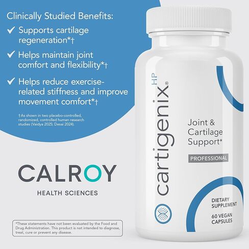 مكمل دعم المفاصل والغضاريف من Calroy Cartigenix HP - للرجال والنساء - يدعم المرونة والحركة والراحة - 60 كبسولة نباتية in Saudi Arabia