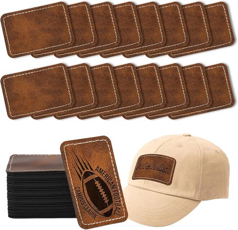 60 Pcs Blank Leatherette Hat Patches and Adhesive Laser Artificial Leather Round Patches, Artificial Leather Patches for Hats Custom Fabric Repair Seam Laser Supplies in Saudi Arabia