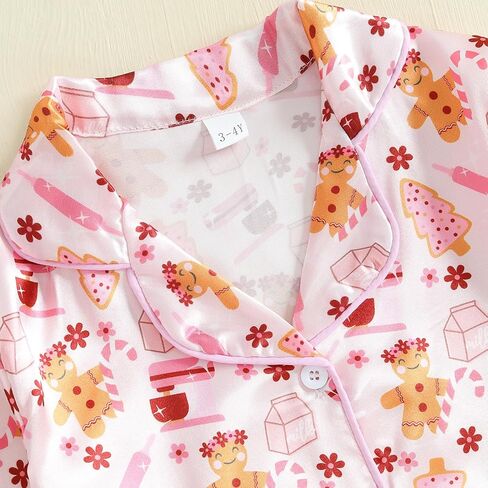 DuAnyozu Merry Christmas Pajamas Set Toddler Girl Pjs Feather Trim Long Sleeve Shirt Kids Pants Winter Little Girls Clothes in Saudi Arabia
