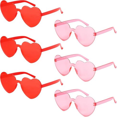 JOYIN 12 Pack Valentine's Day Heart Shape Rimless Sunglasses, Classroom Exchange Gift for Kids, Classroom and Holiday Reward Prizes, Stylish and Safe Eyewear in Red, Kids' Party Favor in Kuwait