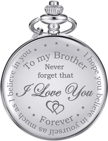 Pocket Watch Personalized Engraved for Brother, Retro Vintage Quartz Roman Numerals Pocket Watch with Chain for Men, Brother Gift for Birthday Christmas Graduation in Saudi Arabia