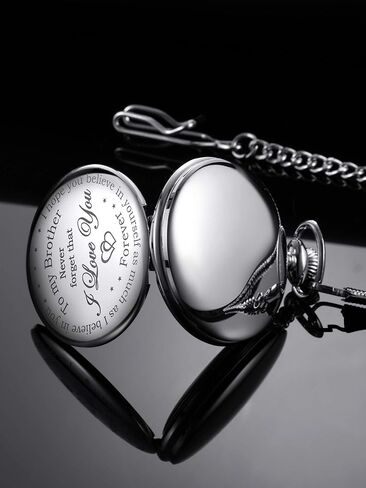 Pocket Watch Personalized Engraved for Brother, Retro Vintage Quartz Roman Numerals Pocket Watch with Chain for Men, Brother Gift for Birthday Christmas Graduation in Saudi Arabia