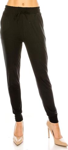 RENESEILLE Women's Casual Jersey Joggers - Elastic Waist Drawstring Tapered Pants Pockets Workout Yoga Active Athletic in Saudi Arabia