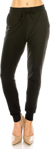 RENESEILLE Women's Casual Jersey Joggers - Elastic Waist Drawstring Tapered Pants Pockets Workout Yoga Active Athletic in Saudi Arabia