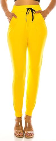 RENESEILLE Women's Casual Jersey Joggers - Elastic Waist Drawstring Tapered Pants Pockets Workout Yoga Active Athletic in Saudi Arabia