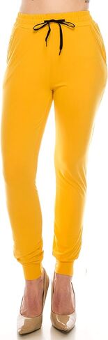 RENESEILLE Women's Casual Jersey Joggers - Elastic Waist Drawstring Tapered Pants Pockets Workout Yoga Active Athletic in Saudi Arabia