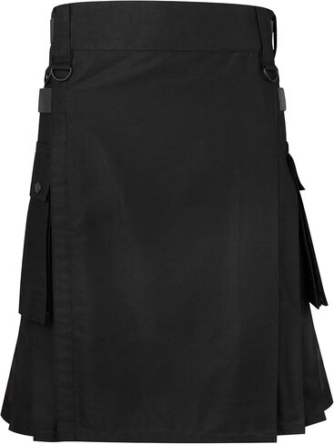 Men's Black Kilt Utility Scottish Cotton Kilts in Saudi Arabia