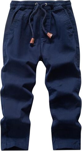 Boys' Solid Color Drawstring Elastic Waist Chino Pants in Saudi Arabia