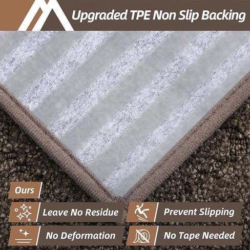 COSY HOMEER Edging Stair Treads Non-Slip Carpet Mat 28inX9in Indoor Stair Runners for Wooden Steps, Edging Stair Rugs for Kids and Dogs, 100% Polyester TPE Backing (15pc, Brown) in Saudi Arabia