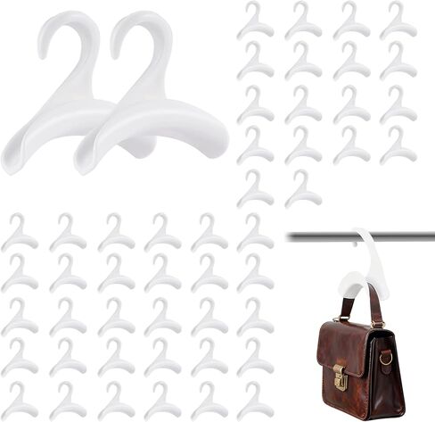 50 Pcs Bag Hanger,Purse Holder for Closet White Backpack Hanger Hook for Closet Organizer Storage Purses Tote Bag Backpacks Handbags Satchels (White) in Saudi Arabia