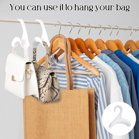 50 Pcs Bag Hanger,Purse Holder for Closet White Backpack Hanger Hook for Closet Organizer Storage Purses Tote Bag Backpacks Handbags Satchels (White) in Saudi Arabia