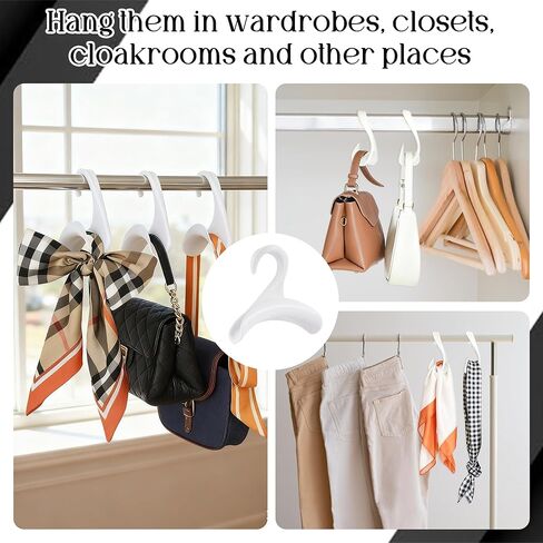 50 Pcs Bag Hanger,Purse Holder for Closet White Backpack Hanger Hook for Closet Organizer Storage Purses Tote Bag Backpacks Handbags Satchels (White) in Saudi Arabia